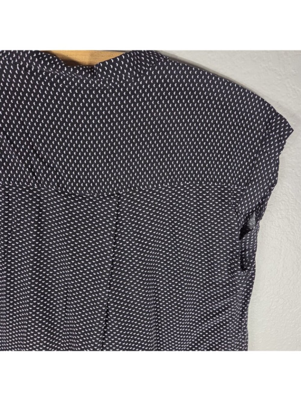JACHS Girlfriend Black White Cap Sleeve Button Up Shirt Size S Collared Rayon - Picture 9 of 13